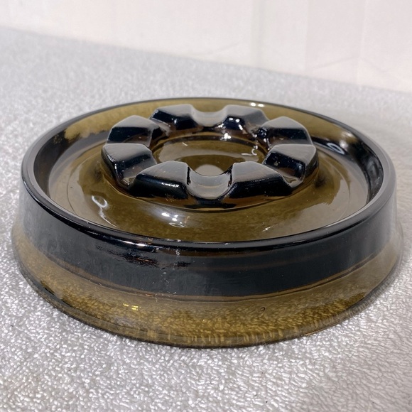 Vintage MCM Smoky Glass Ashtray Trinket Dish Glass Decor - Picture 9 of 13